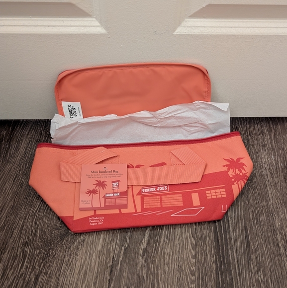 Trader Joe's Mini Insulated Bag Peach/Pink 🩷 - Picture 1 of 1